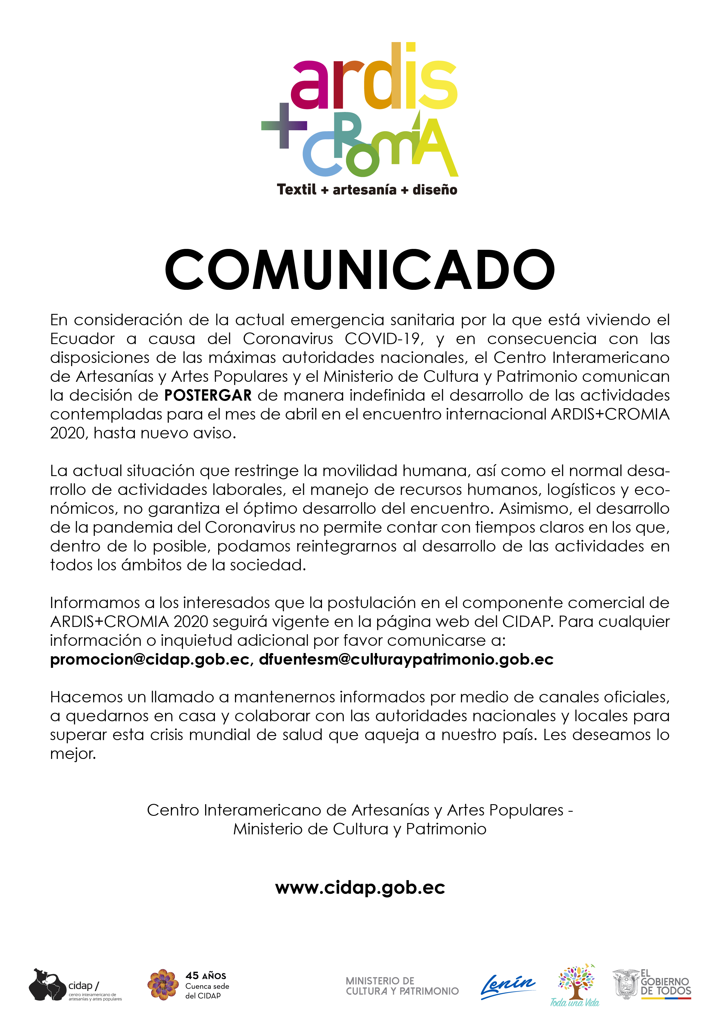 comunicado ardis